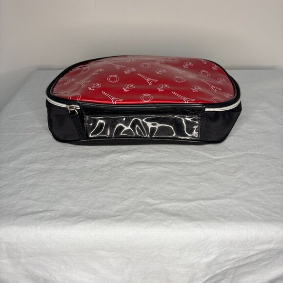 LANCOME Make Up Tote Paris Eiffel Tower Handle Black Red - Picture 2 of 7